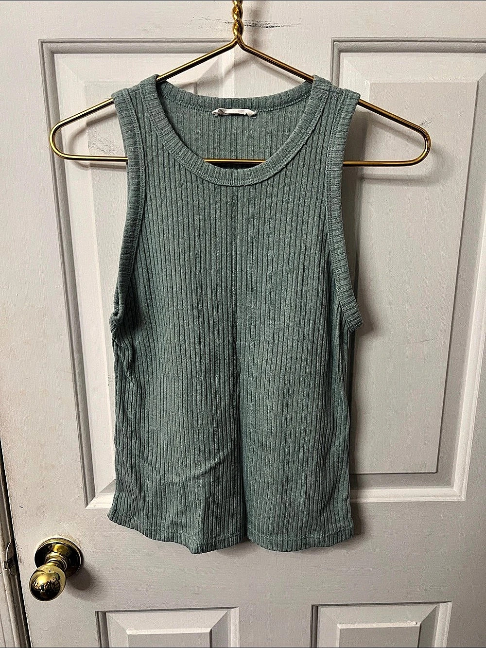 wasabi + mint Ribbed Tank Top in Green Like New